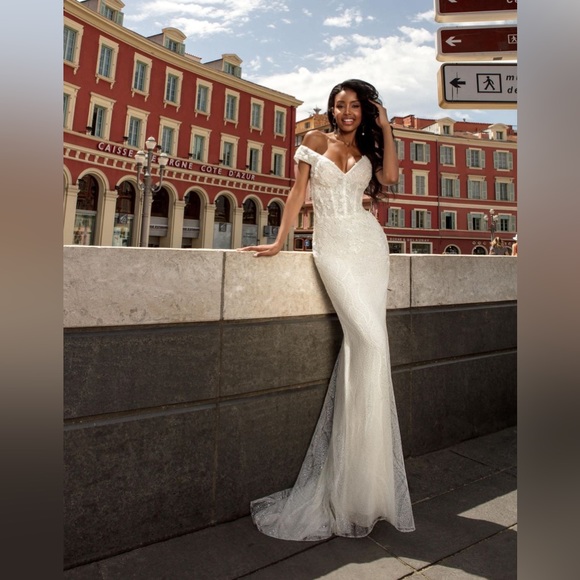 Luce Sposa Trumpet Style Corset Top Wedding Gown Size 6EU Brand New - Picture 1 of 13